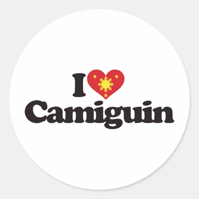 Sticker Rond J'aime Camiguin (Devant)