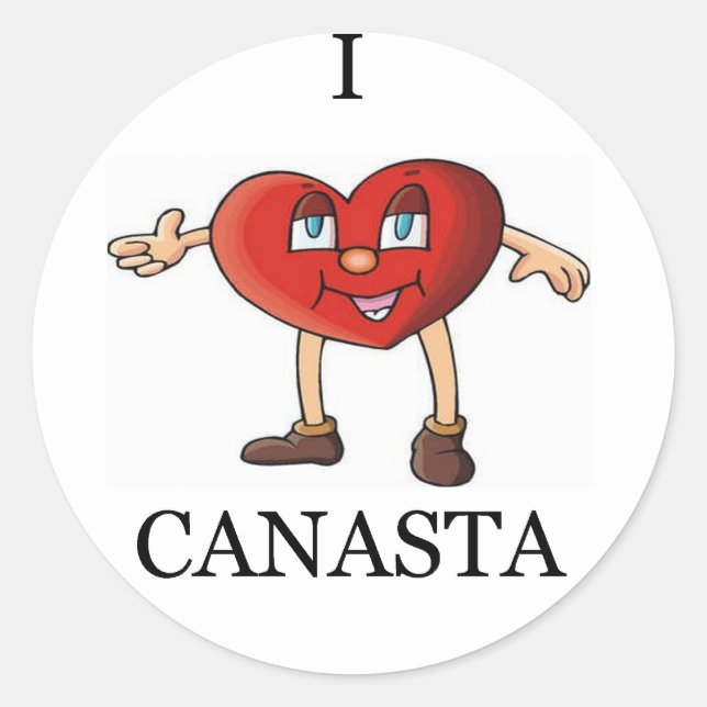 Sticker Rond j'aime canasta (Devant)