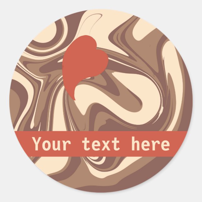 Sticker Rond J'aime cappuccino coutume (Devant)