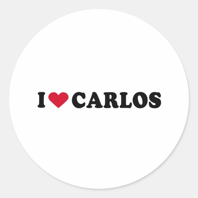 STICKER ROND J'AIME CARLOS (Devant)