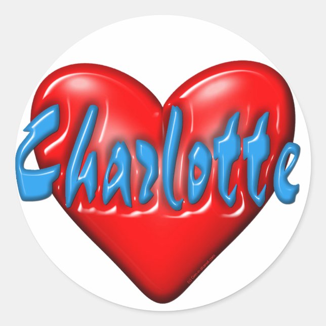 Sticker Rond J'aime Charlotte (Devant)