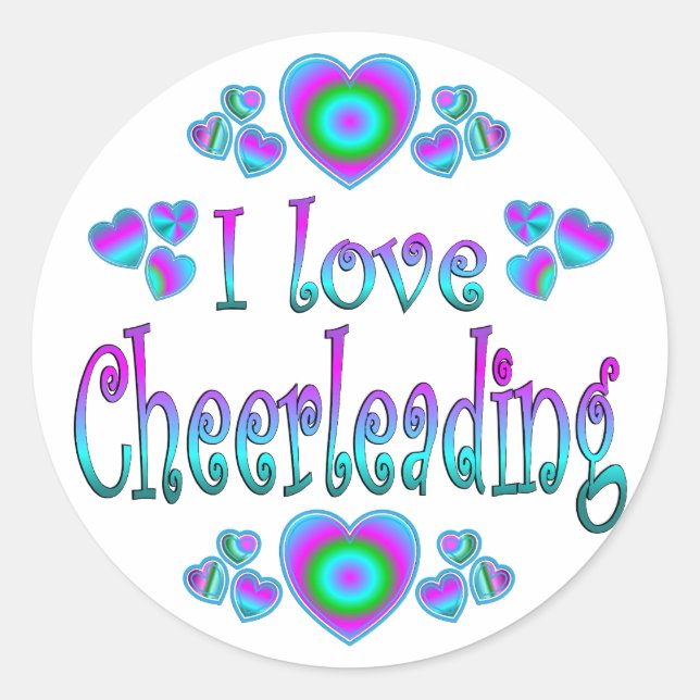 Sticker Rond J'Aime Cheerleader (Devant)