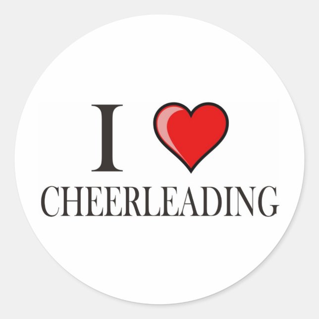 Sticker Rond J'aime cheerleading (Devant)
