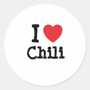 Sticker Rond J'aime Chili coeur T-shirt