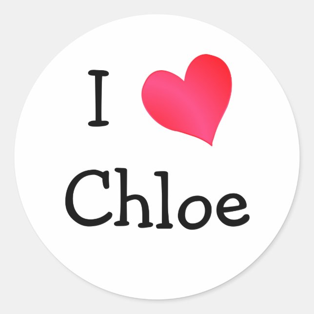 Sticker Rond J'aime Chloe (Devant)