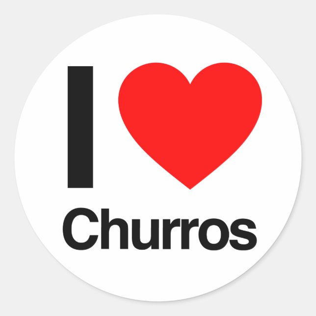 Sticker Rond j'aime churros (Devant)