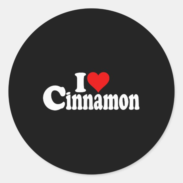 Sticker Rond J'aime Coeur cannelle épice (Devant)