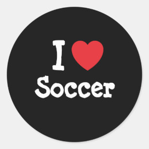 Sticker Rond J'aime Coeur de Football personnalisé