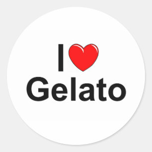 Sticker Rond J'aime (coeur) Gelato