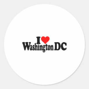 Sticker Rond J'aime cœur Washington Dc District de Columbia _1