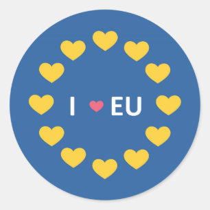 Sticker Rond J'aime coller pare-chocs de l'UE - rester - référe