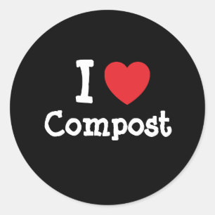 Sticker Rond J'aime Compost coeur personnalisé