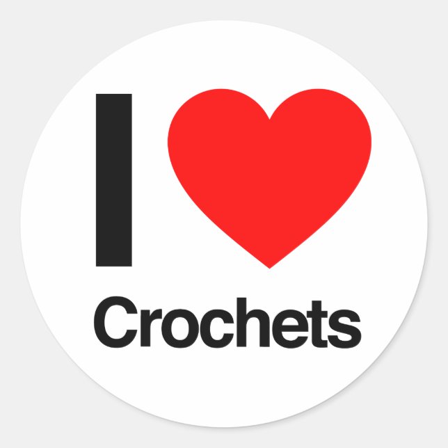 Sticker Rond j'aime crochets (Devant)