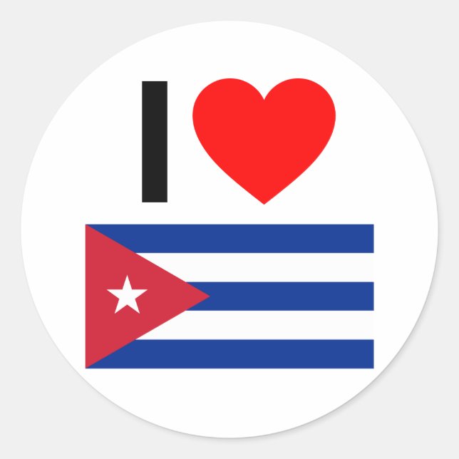 Sticker Rond j'aime cuba (Devant)