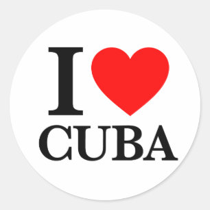 Sticker Rond J'aime Cuba