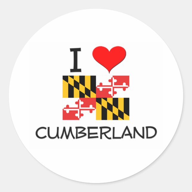 Sticker Rond J'aime Cumberland Maryland (Devant)