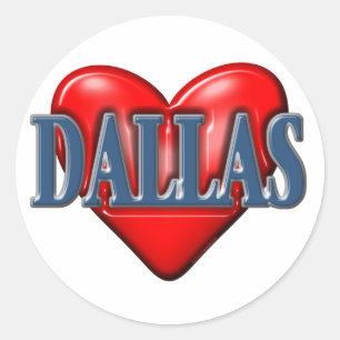 Sticker Rond J'aime Dallas Texas