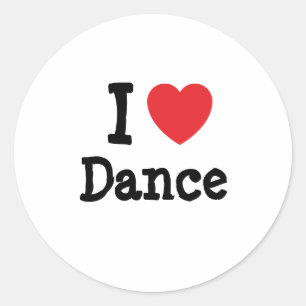 Sticker Rond J'aime Dance coeur personnalisé