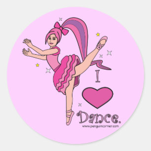 Sticker Rond J'Aime Danser !