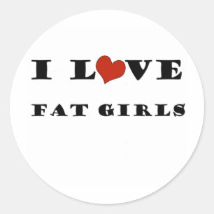 Sticker Rond J'aime de grosses filles