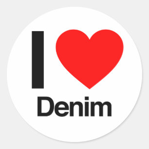 Sticker Rond j'aime denim