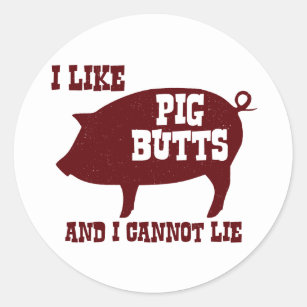 Sticker Rond J'aime des bouts de porc et je ne peux pas me