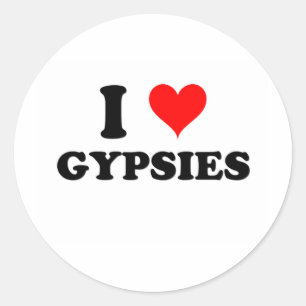 Sticker Rond J'aime des gitans