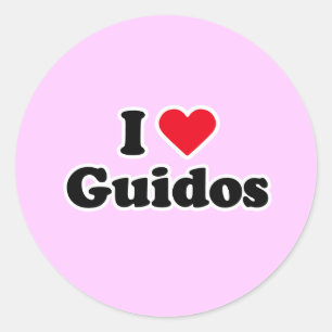 Sticker Rond J'aime des guidos