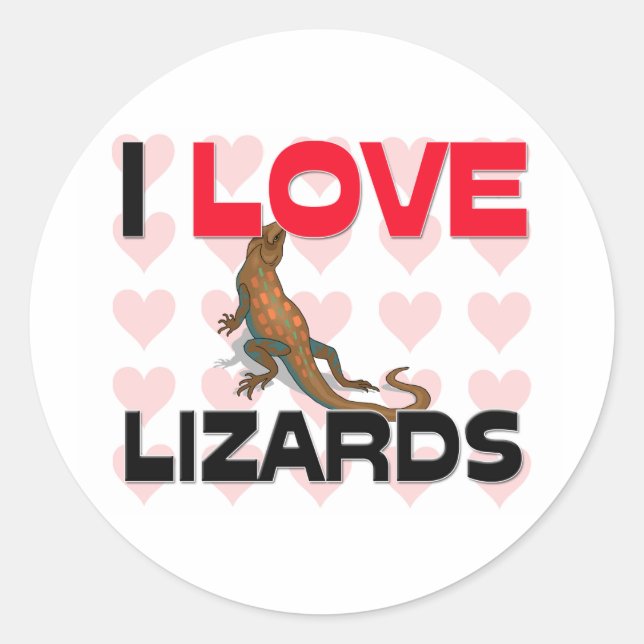 Sticker Rond J'aime des lézards (Devant)