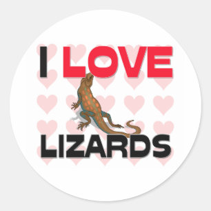 Sticker Rond J'aime des lézards