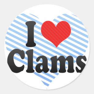 Sticker Rond J'aime des palourdes