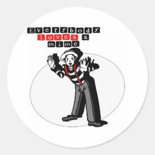 Sticker Rond J'aime des pantomimes