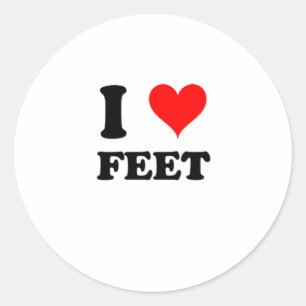 Sticker Rond J'aime des pieds
