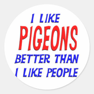 Sticker Rond J'aime des pigeons meilleurs que j'aime
