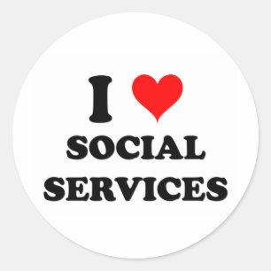Sticker Rond J'aime des Services Sociaux