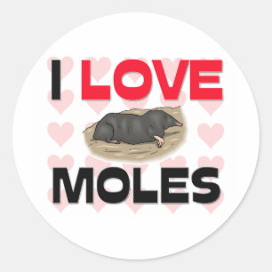 Sticker Rond J'aime des taupes