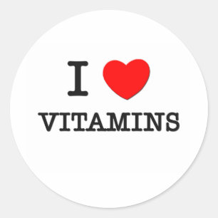 Sticker Rond J'aime des vitamines