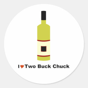Sticker Rond J'Aime Deux Buck Chuck