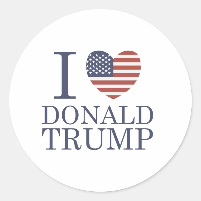 Sticker Rond J'aime Donald Trump (Devant)