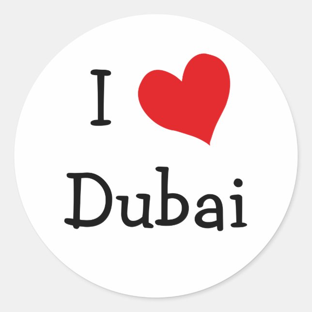 Sticker Rond J'aime Dubaï (Devant)