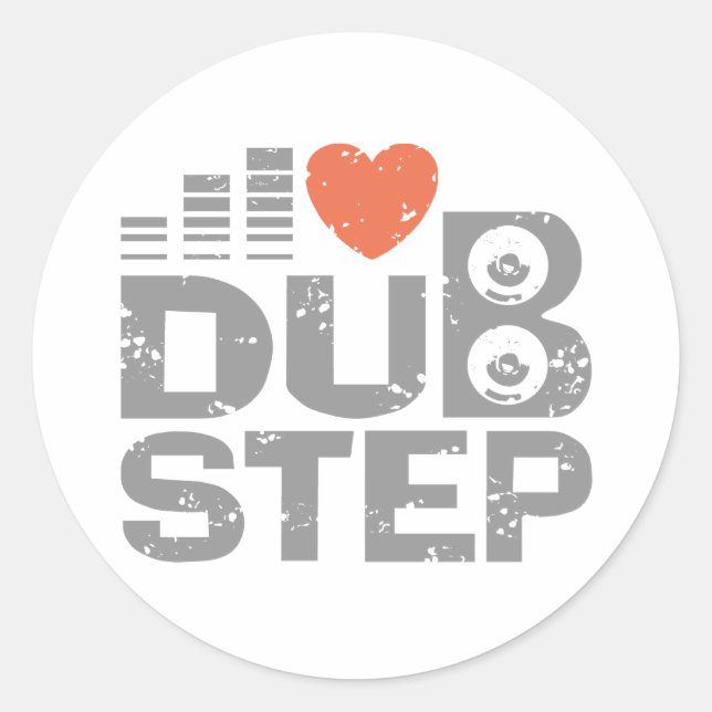 Sticker Rond J'aime Dubstep (Devant)