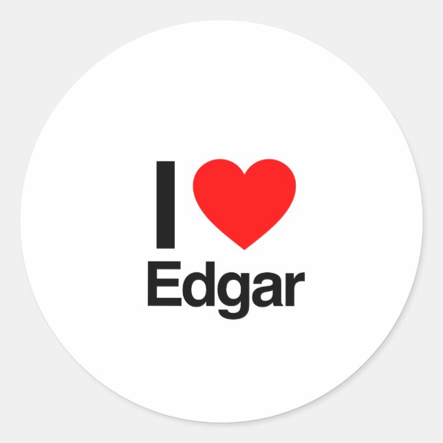 Sticker Rond j'aime edgar (Devant)