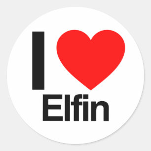 Sticker Rond j'aime elfin