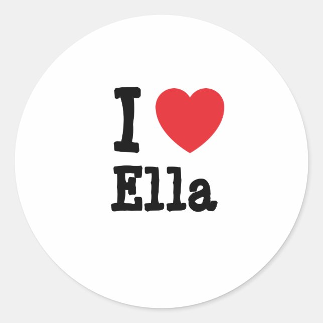 Sticker Rond J'aime Ella coeur T-shirt (Devant)