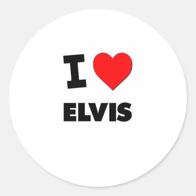 Sticker Rond J'aime Elvis (Devant)