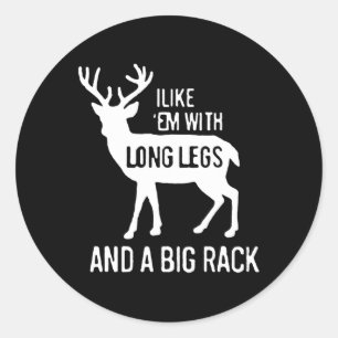 Sticker Rond J'Aime Em Avec De Longues Jambes Et De Grosses Cha