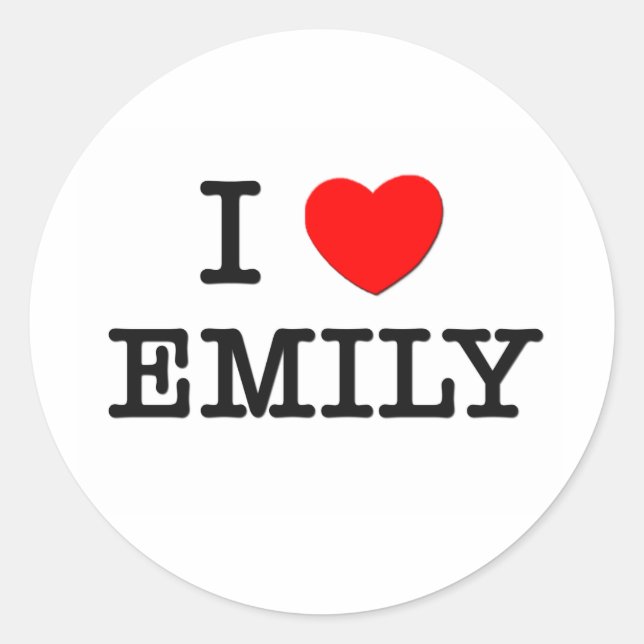 Sticker Rond J'aime Emily (Devant)