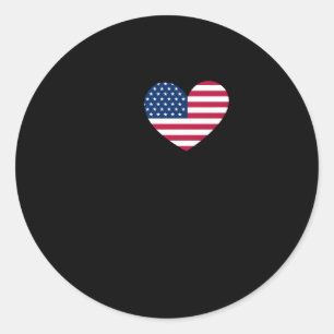 Sticker Rond J'Aime Emo Usa Il Drapeau