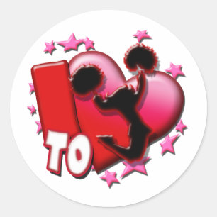 Sticker Rond J'aime encourager (le rouge)