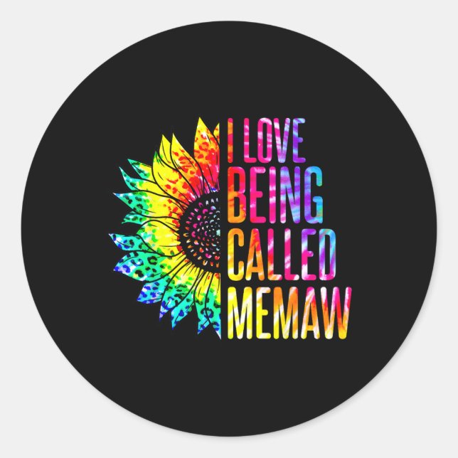 Sticker Rond J'Aime Être Appelé Maw Tie Teflower Mère (Devant)